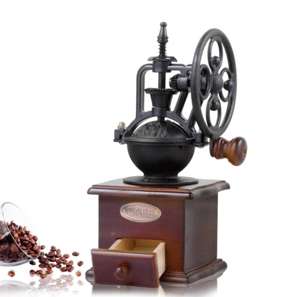 Orku Vintage Retro Wood and Cast Iron Coffee Grinder