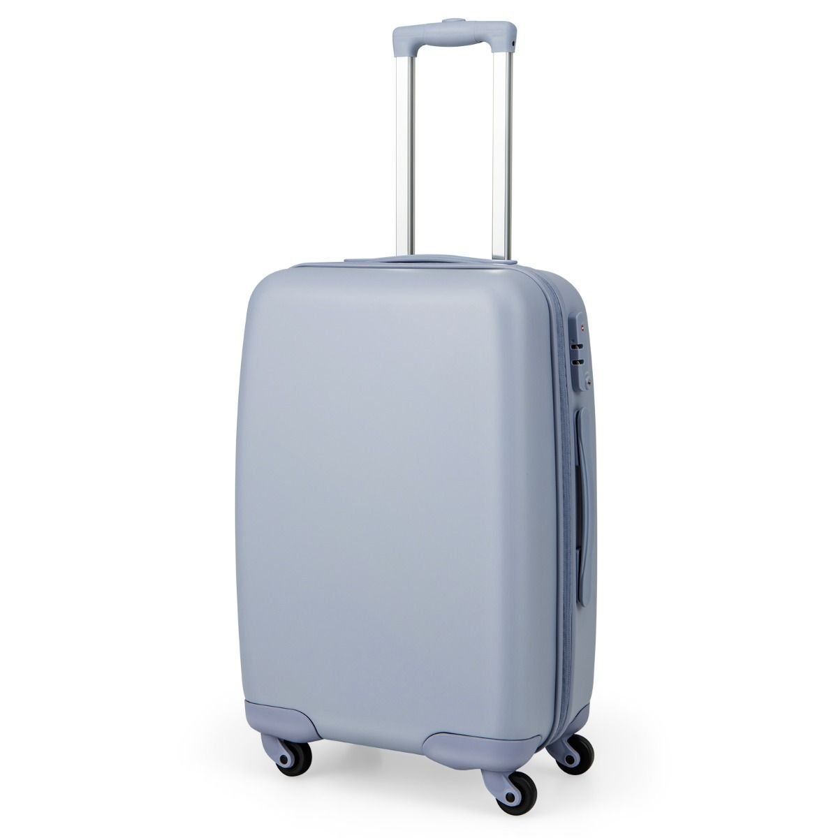 Polycarbonate hard-side suitcase with spinner wheels