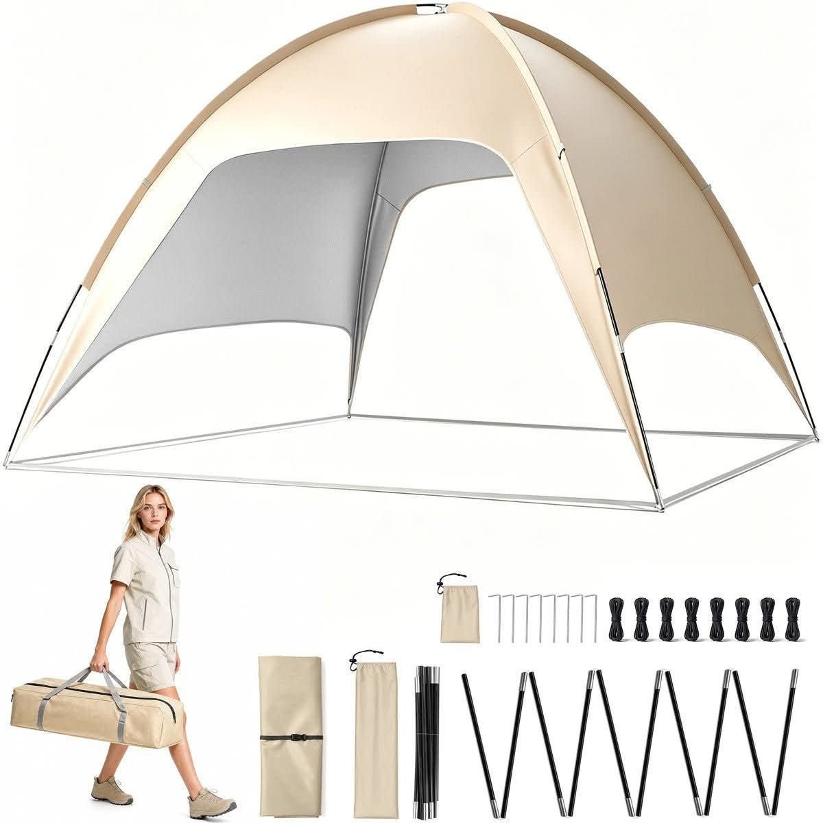 8-10 Person Pop Up Beach Tent with side walls