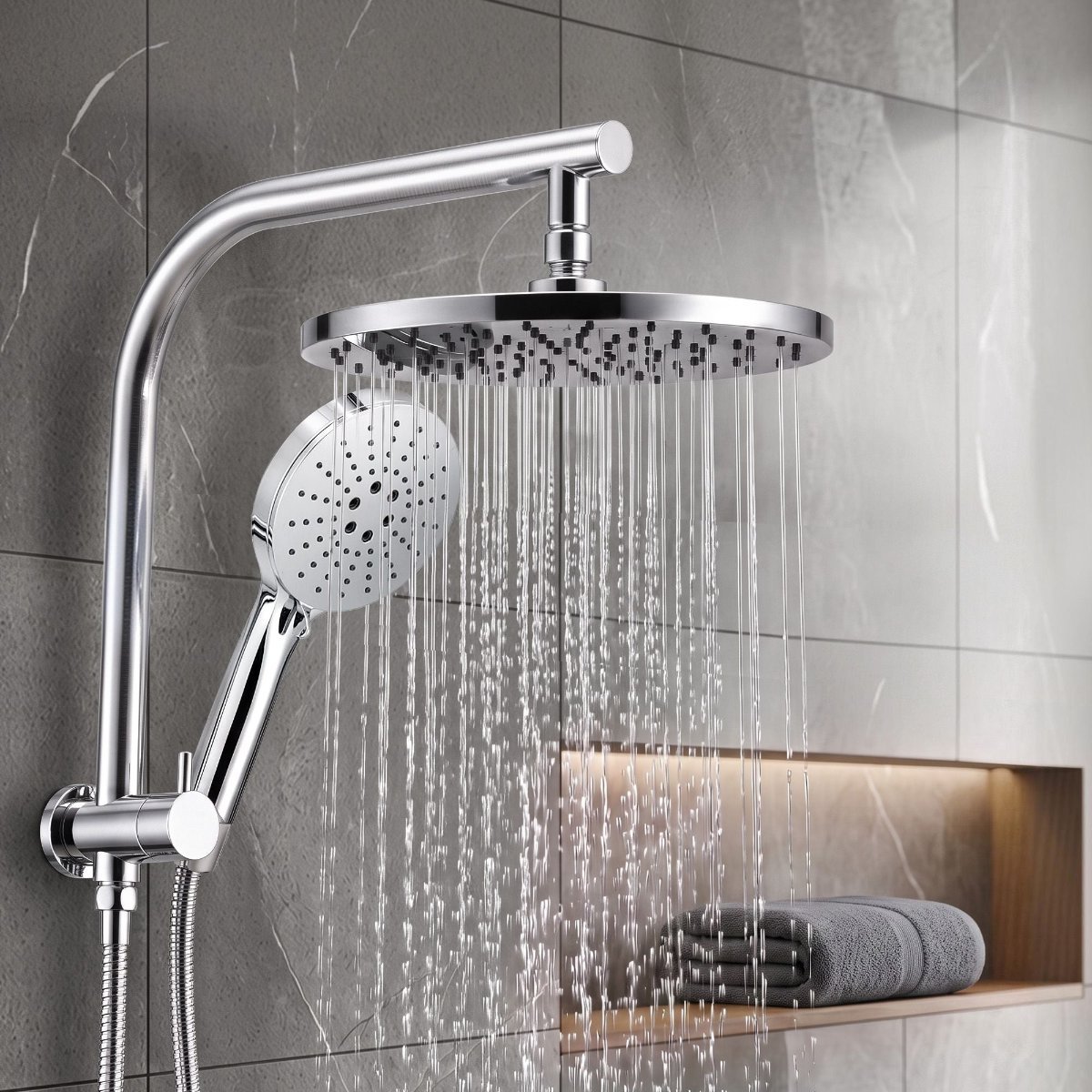 Cefito 10 Inch Rain and 3-Function Combo with Sliding Rail