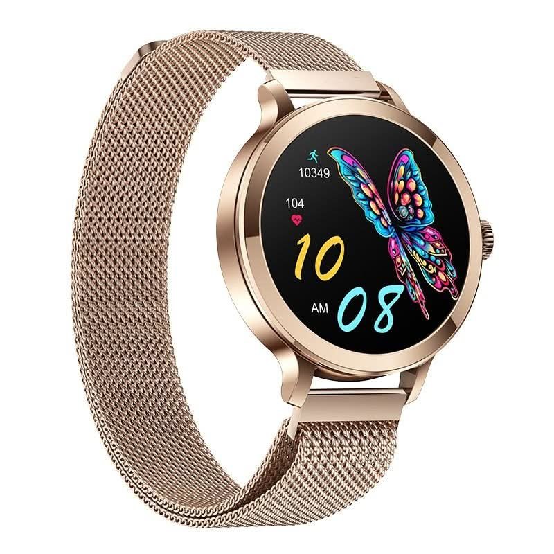 Small AMOLED smart watch for women with cycle and sleep tracking