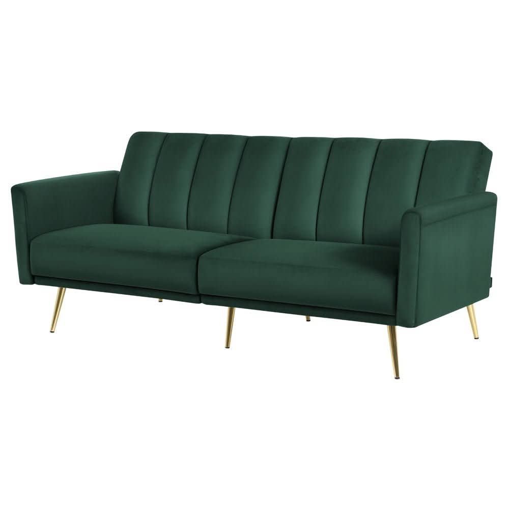 Velvet Sofa Bed with Adjustable Arm Recliner