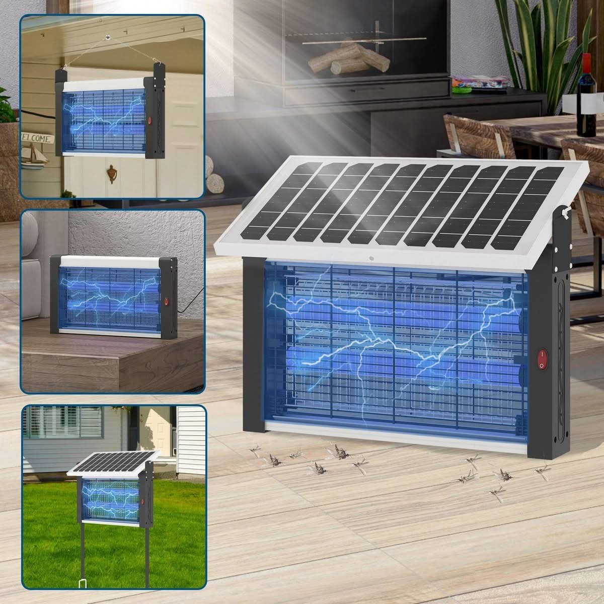 Solar-Powered 2-in-1 Outdoor Mosquito Zapper