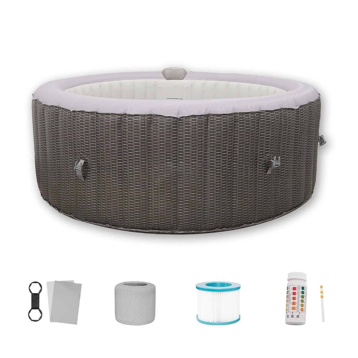 Outdoor Portable Square Inflatable Hot Tub with Cover