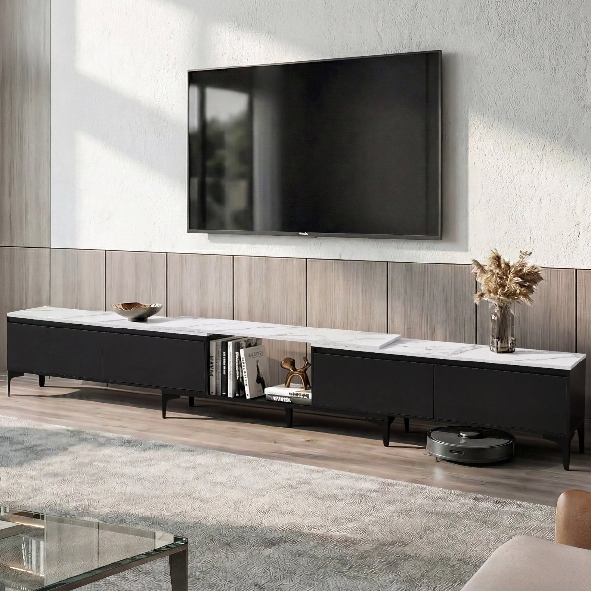 Extendable Black TV Stand