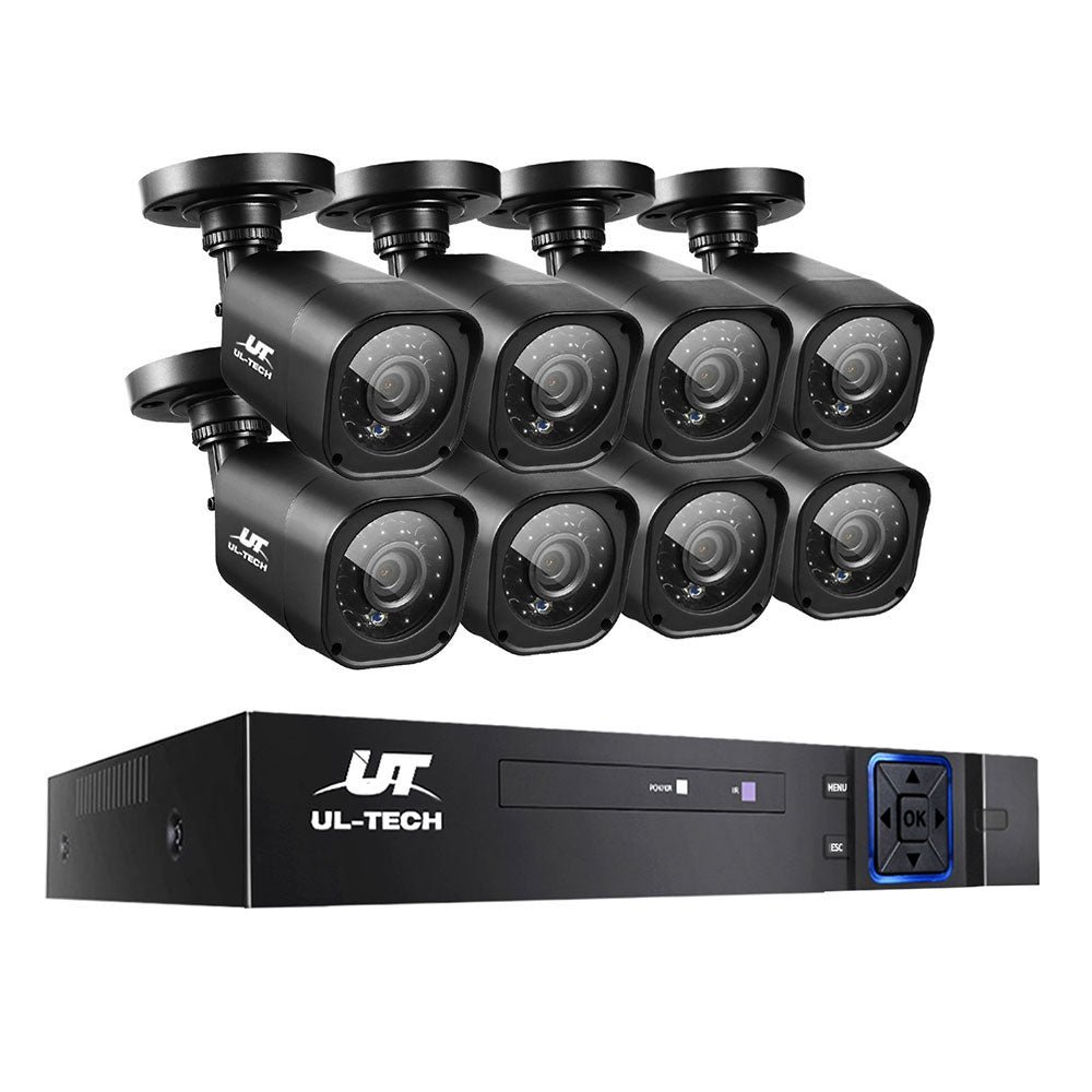 UL-Tech 1080P 8CH DVR Security Camera System with 8 Square Cameras