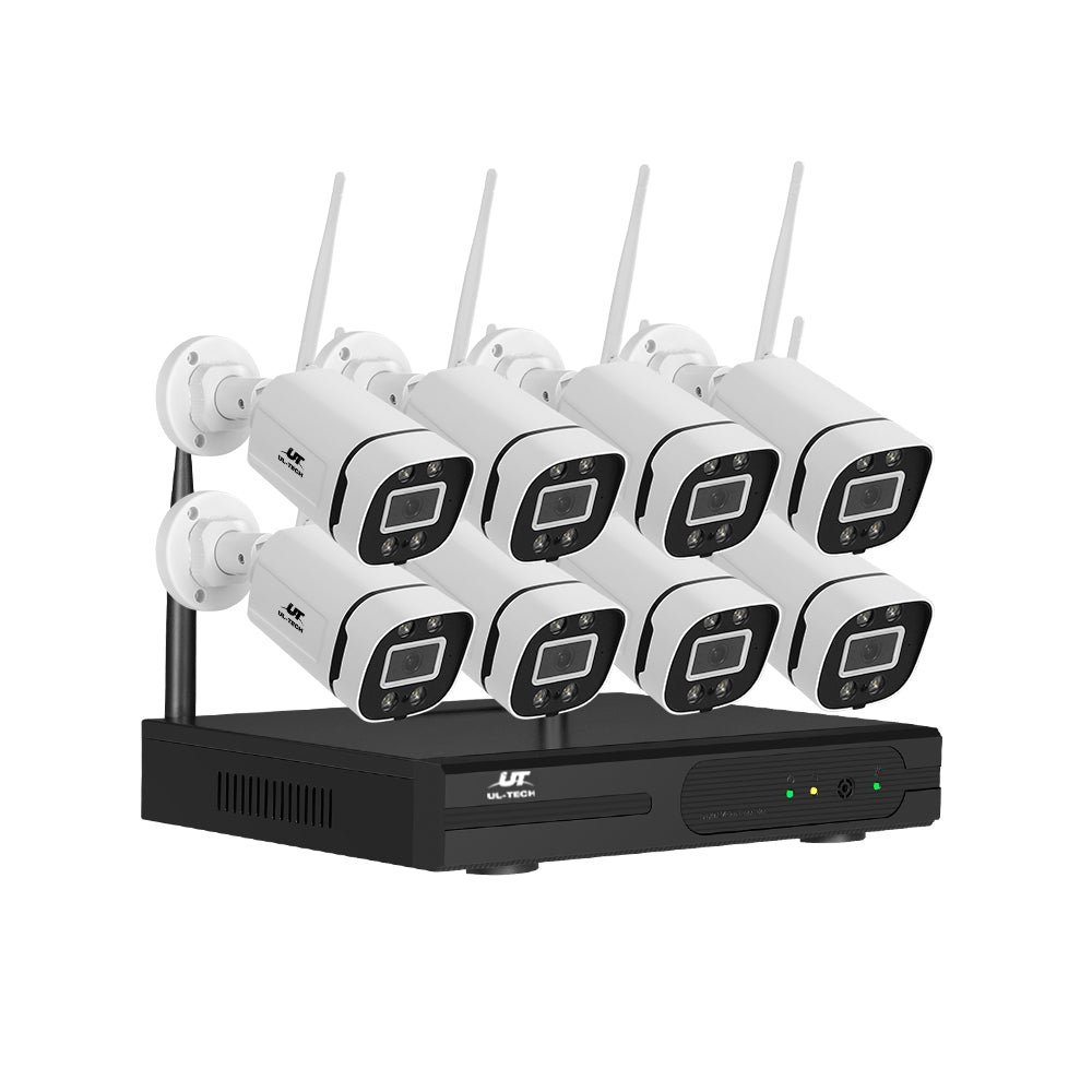 UL-Tech Wireless CCTV 8CH NVR 3MP with 8 Square Cameras