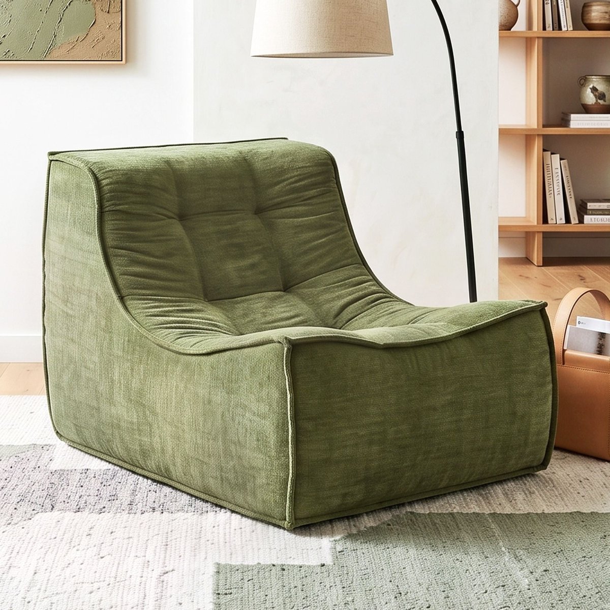 Armless Chenille Floor Lounge Chair