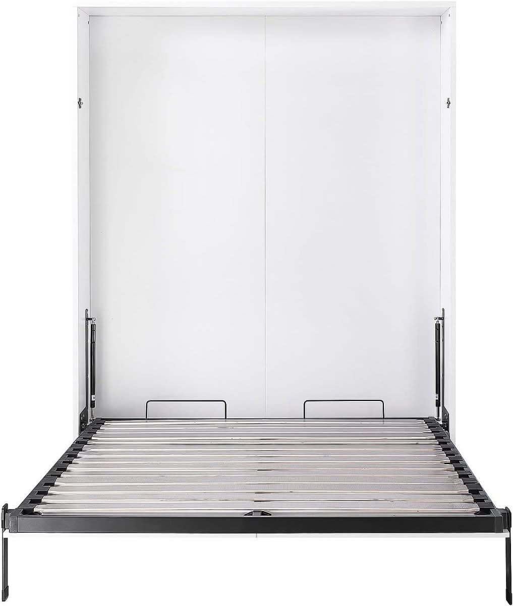 Queen Wall Bed in White Space Saving Murphy Bed Kit