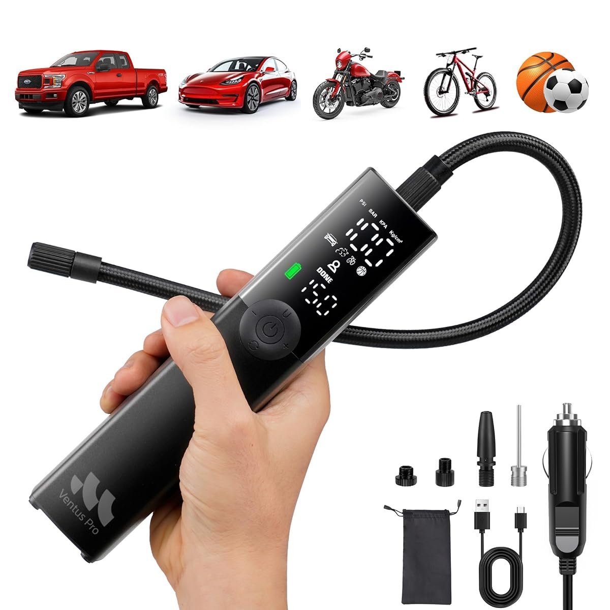 Woowind Cordless and 12V Tyre Inflator 150 PSI