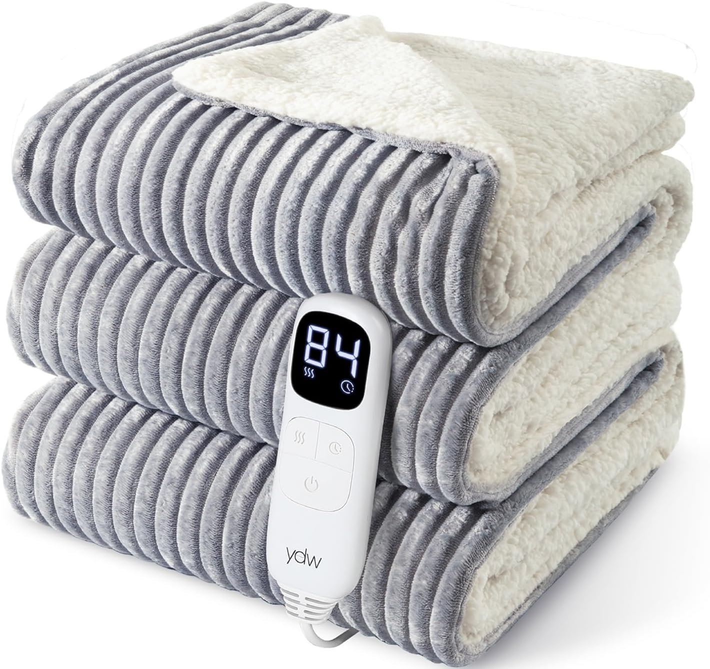 YDW Flannel Fleece Reversible Heated Electric Blanket