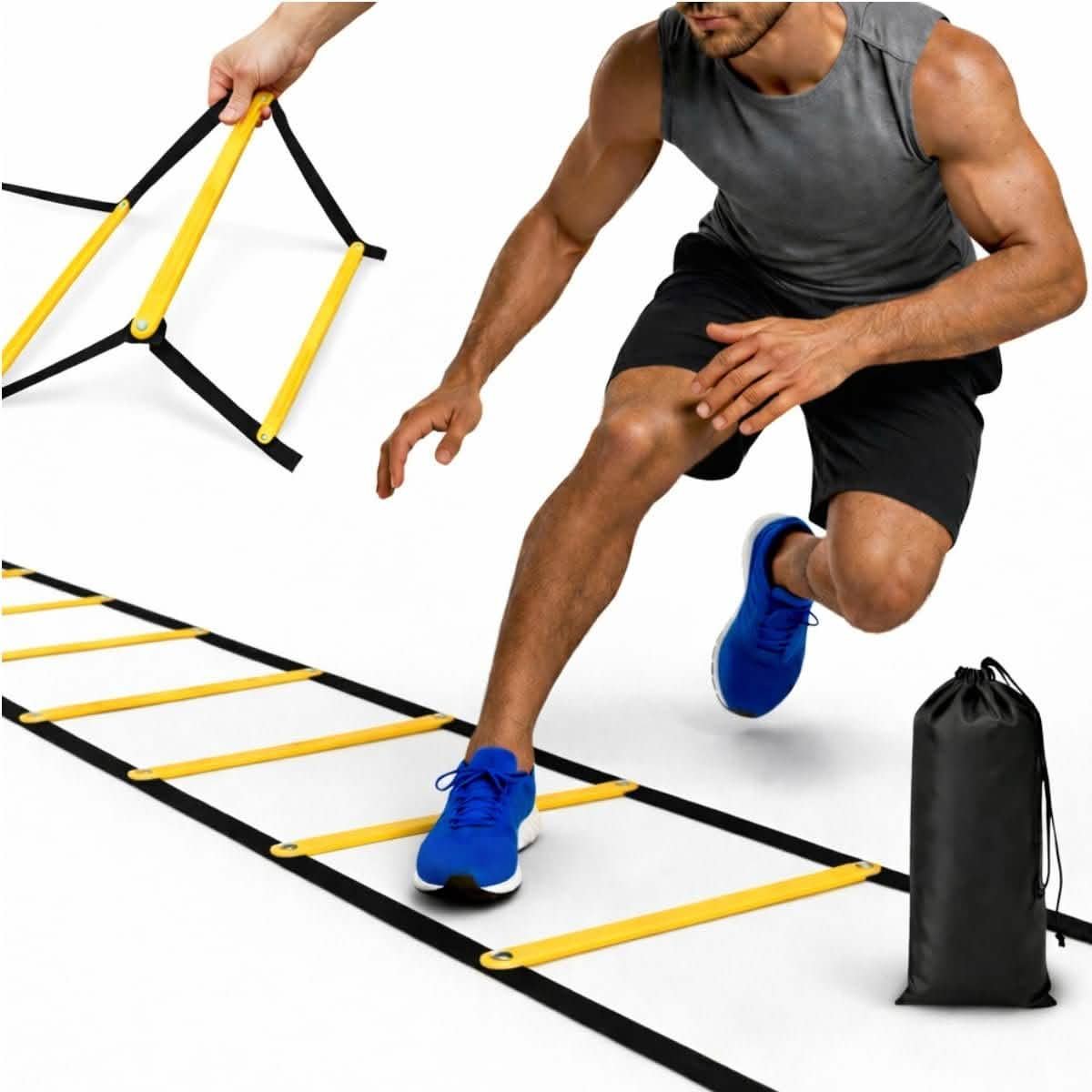 SOFTSOUL tangle-free agility ladder with 12 fixed rungs