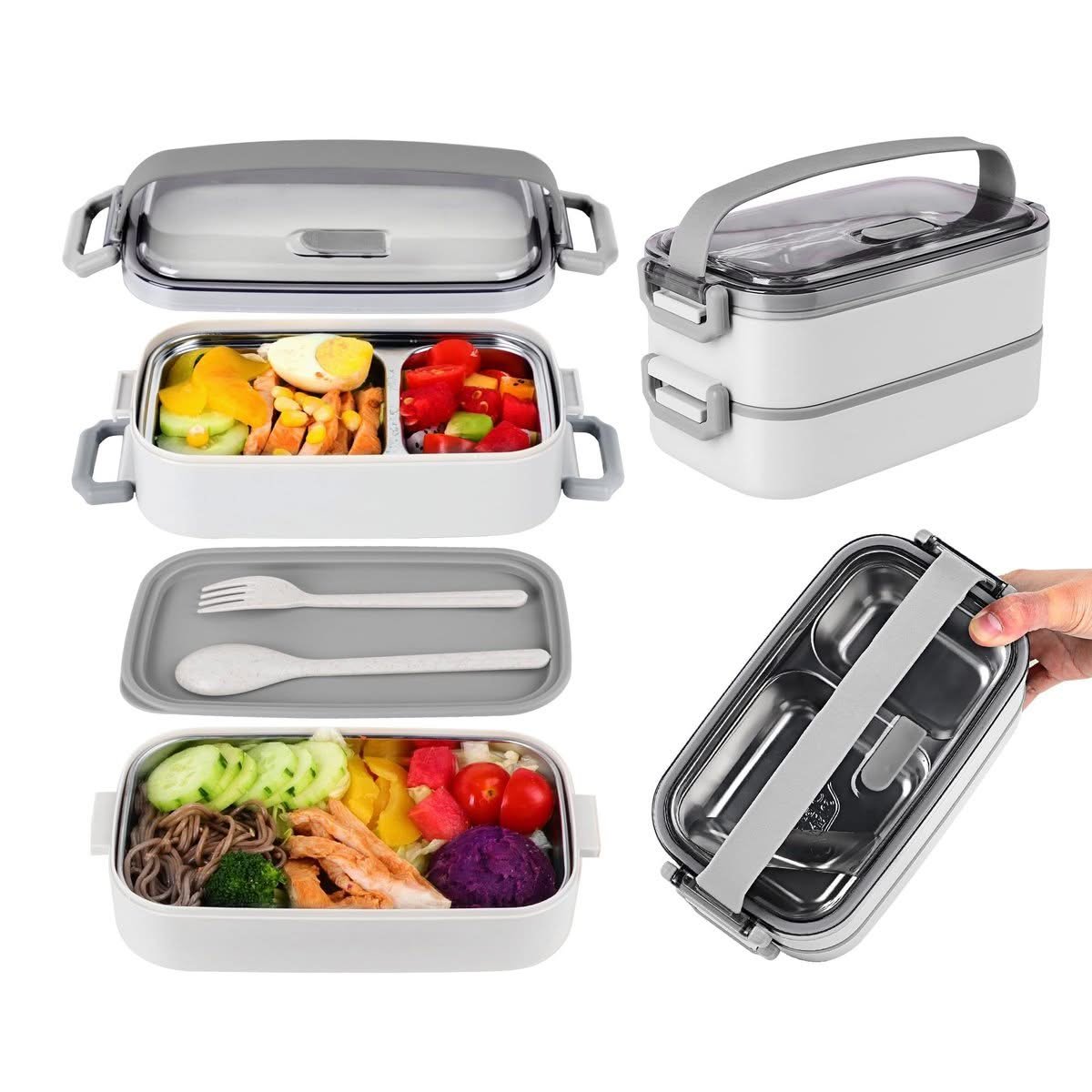 Stainless steel stackable 2 layer bento lunch box
