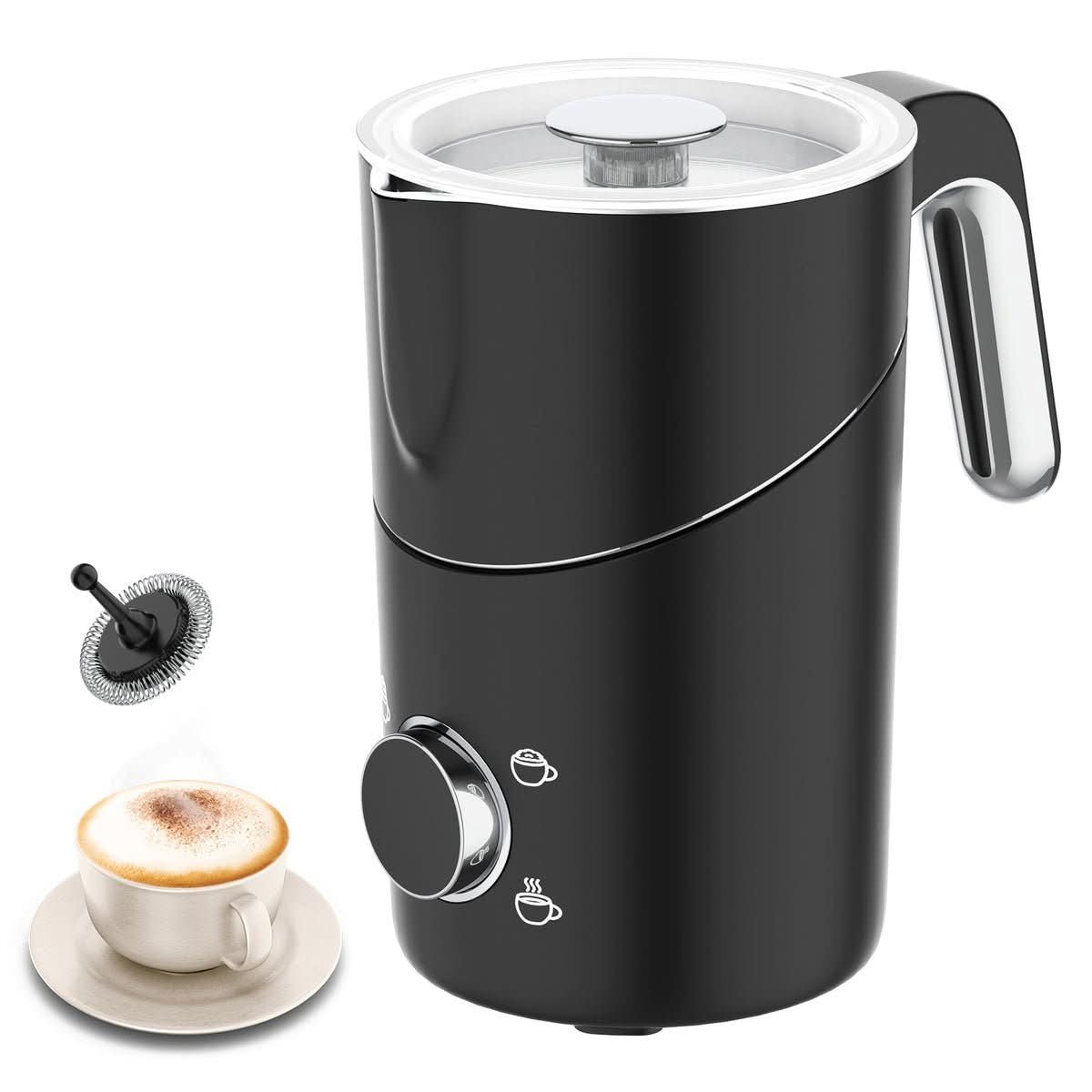 4-in-1 electric hot and cold milk frother with detachable jug