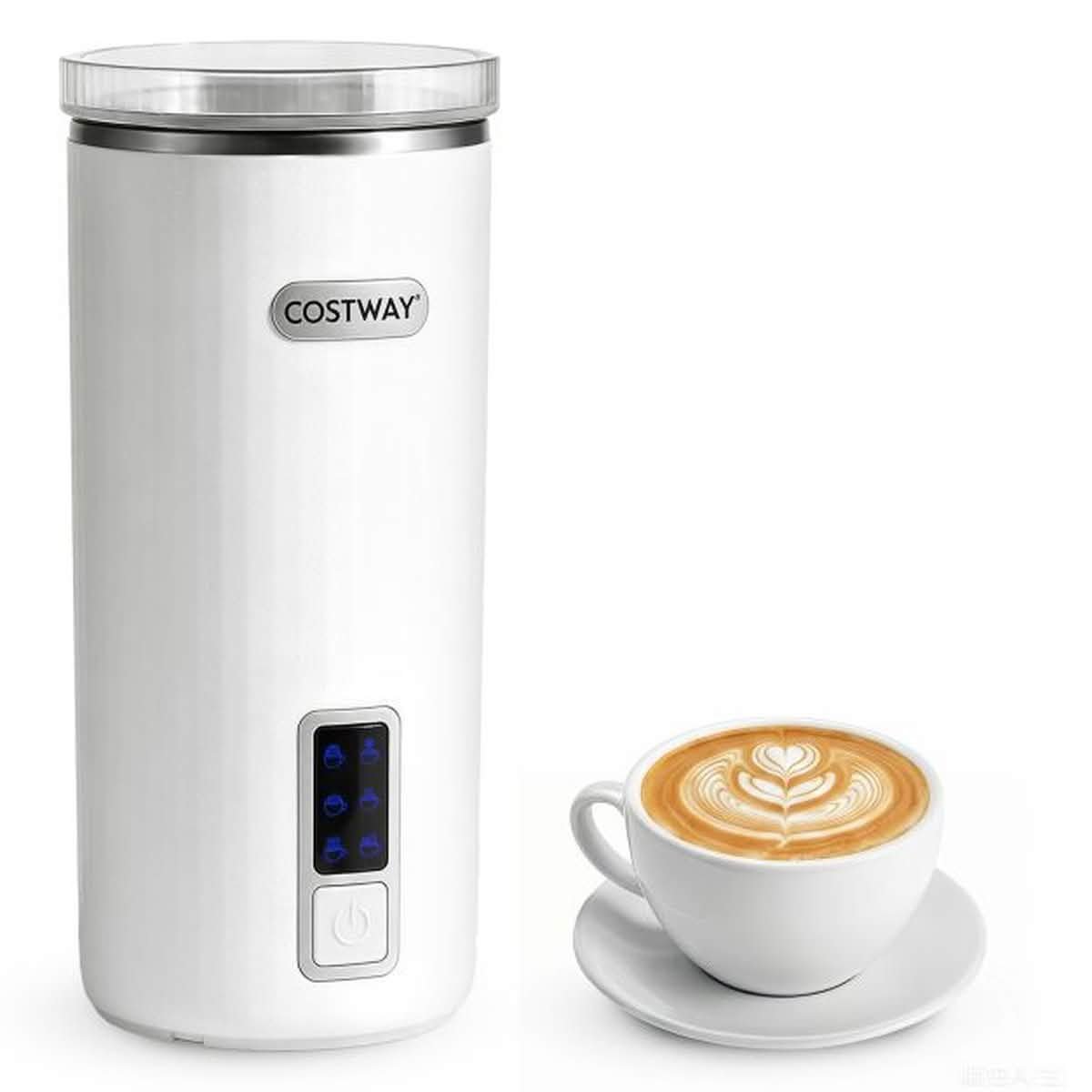 6-in-1 electric milk frother warm and cold foam maker
