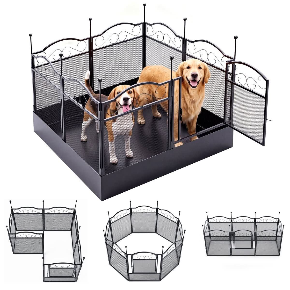 8-Panel Metal Playpen with Waterproof Base
