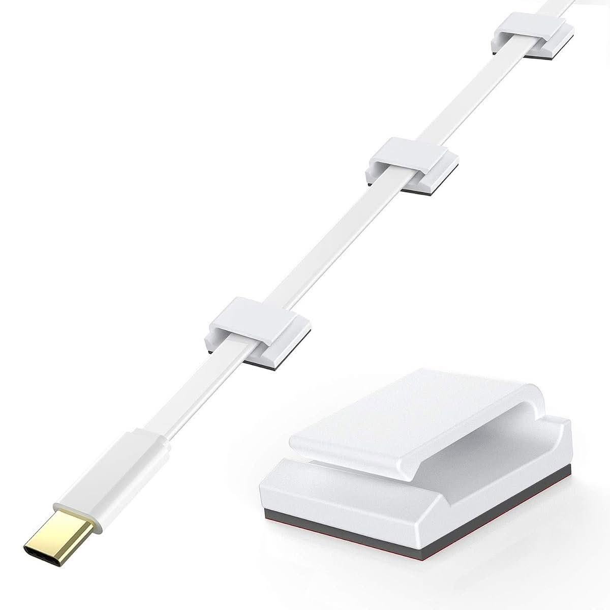 AGPTEK Self Adhesive Cable Clips 100 Piece White
