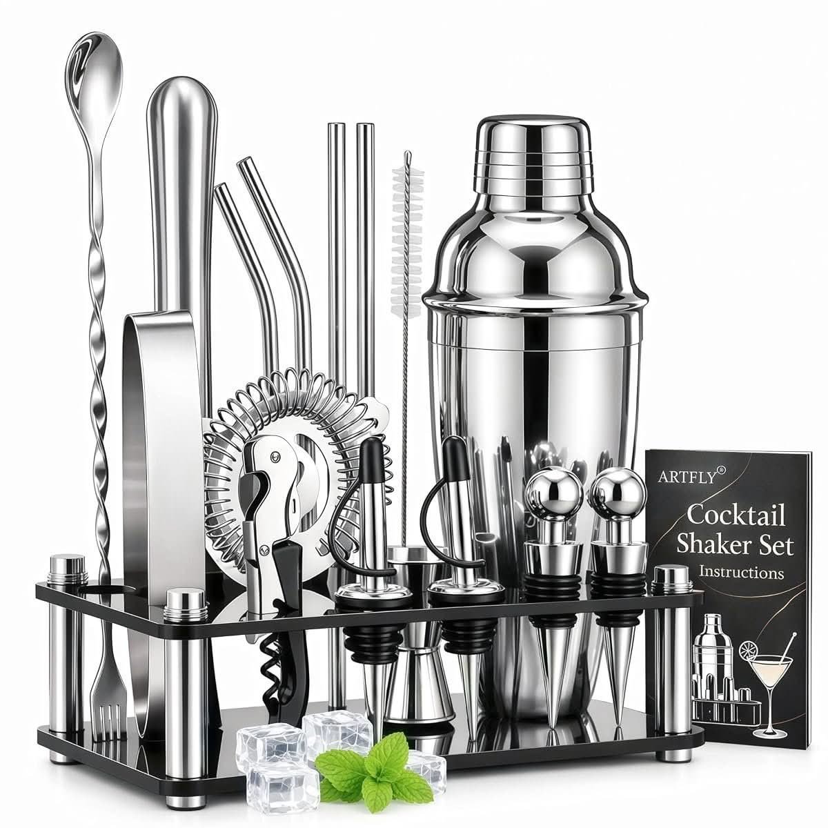 ARTFLY 18-Piece Bartender Kit with Stand