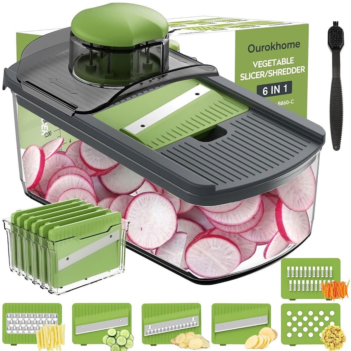Ourokhome 6-in-1 Mandolin Food Slicer