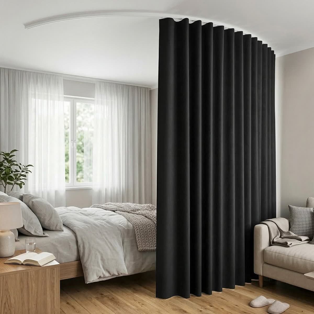 Artiss Room Divider Curtain Ceiling Mounted Track Set