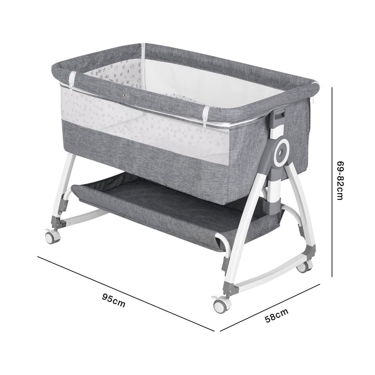 6-height adjustable bedside bassinet