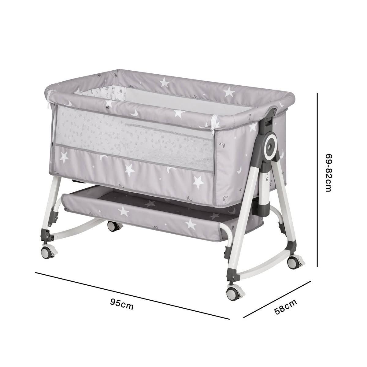Bedside bassinet with reflux tilt adjustment