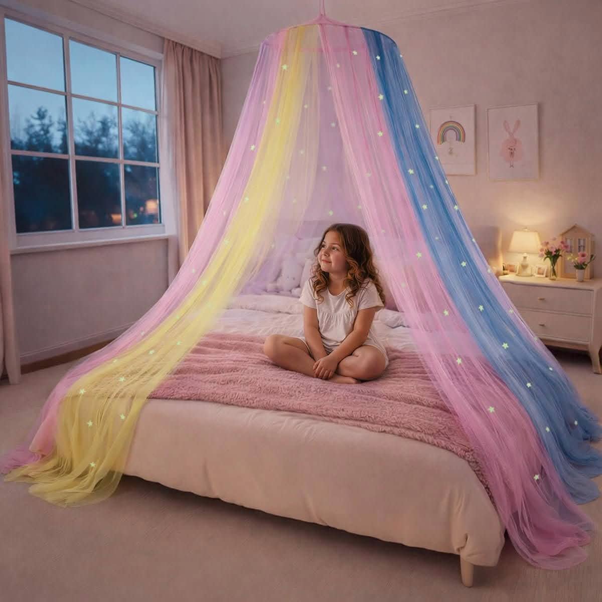 Glow-in-the-Dark Star Bed Canopy