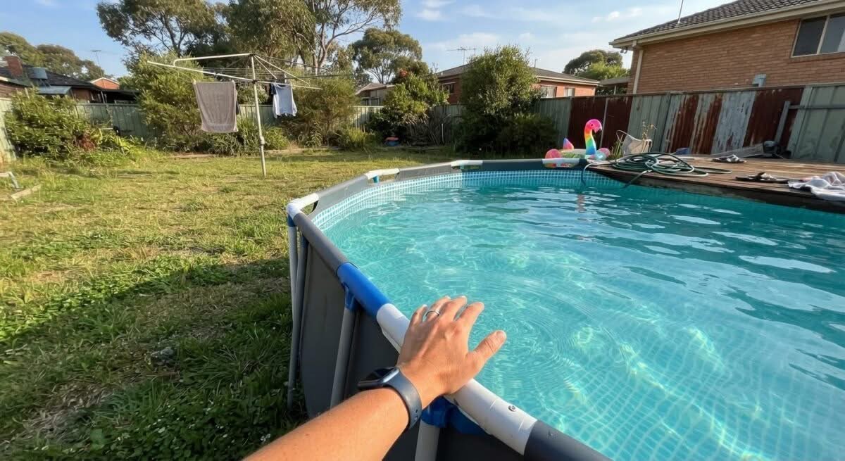 A sparkling above-ground pool in an Australian backyard, representing the best above ground pools australia.