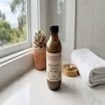 Close-up of the best body scrubs Australia has to offer, displayed on a bathroom counter with natural light.