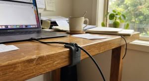A close-up smartphone photo of a top-rated cable clip, showcasing one of the best cable clips available in Australia.