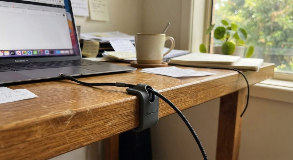 A close-up smartphone photo of a top-rated cable clip, showcasing one of the best cable clips available in Australia.