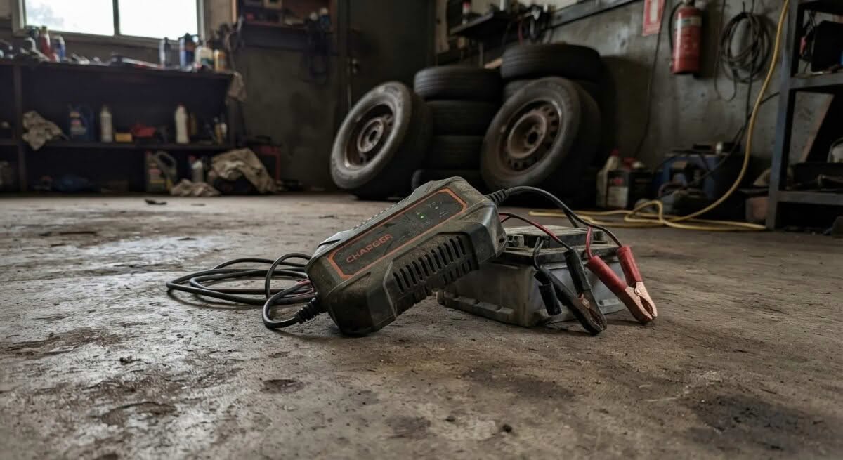 A modern car battery charger, highlighting the best car battery chargers available in Australia.