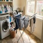 A modern clothes airer in an Australian home, showcasing it as the best clothes airer australia homeowners can buy.
