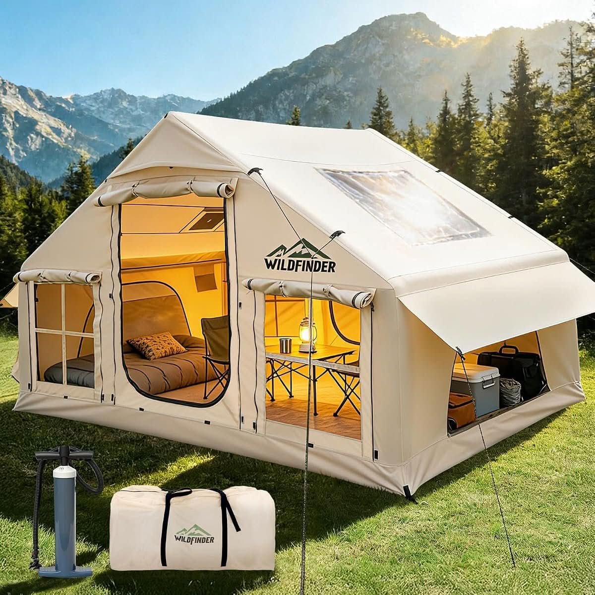 WildFinder Inflatable Tent with Stove Jack inflatable tent