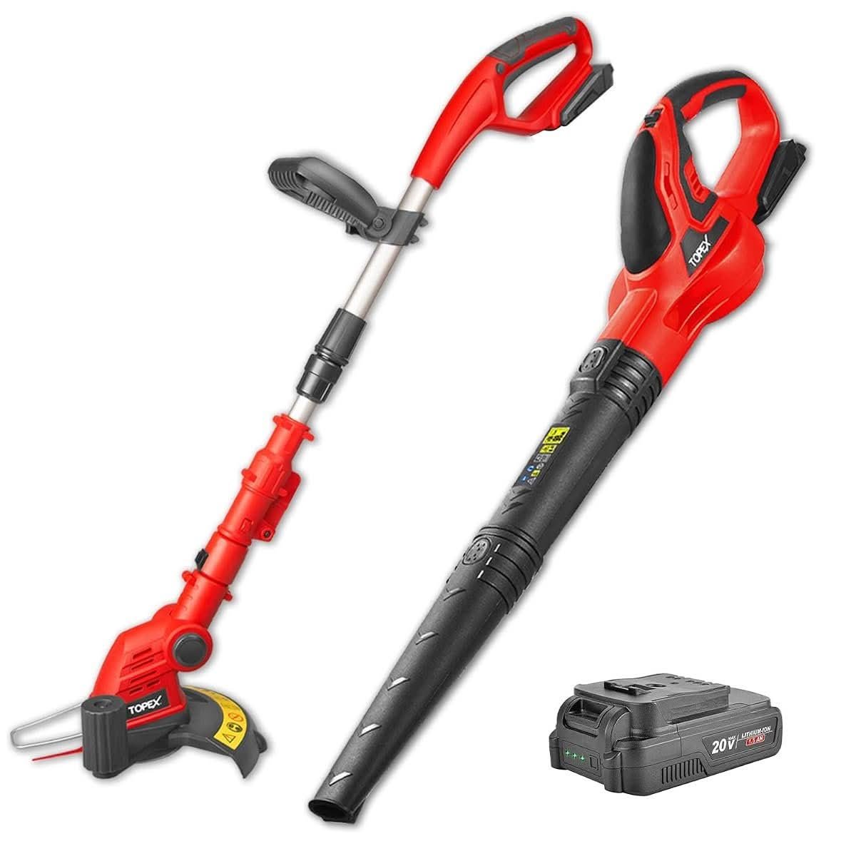 TOPEX 20V Cordless Blower and Trimmer Combo leaf blower