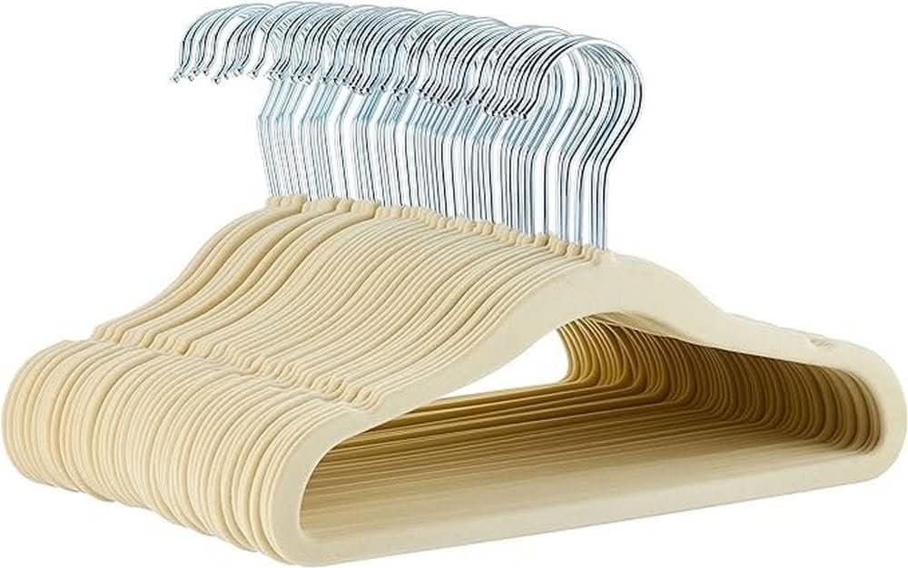 Amazon Basics Kids Velvet Hangers, 50 Pack