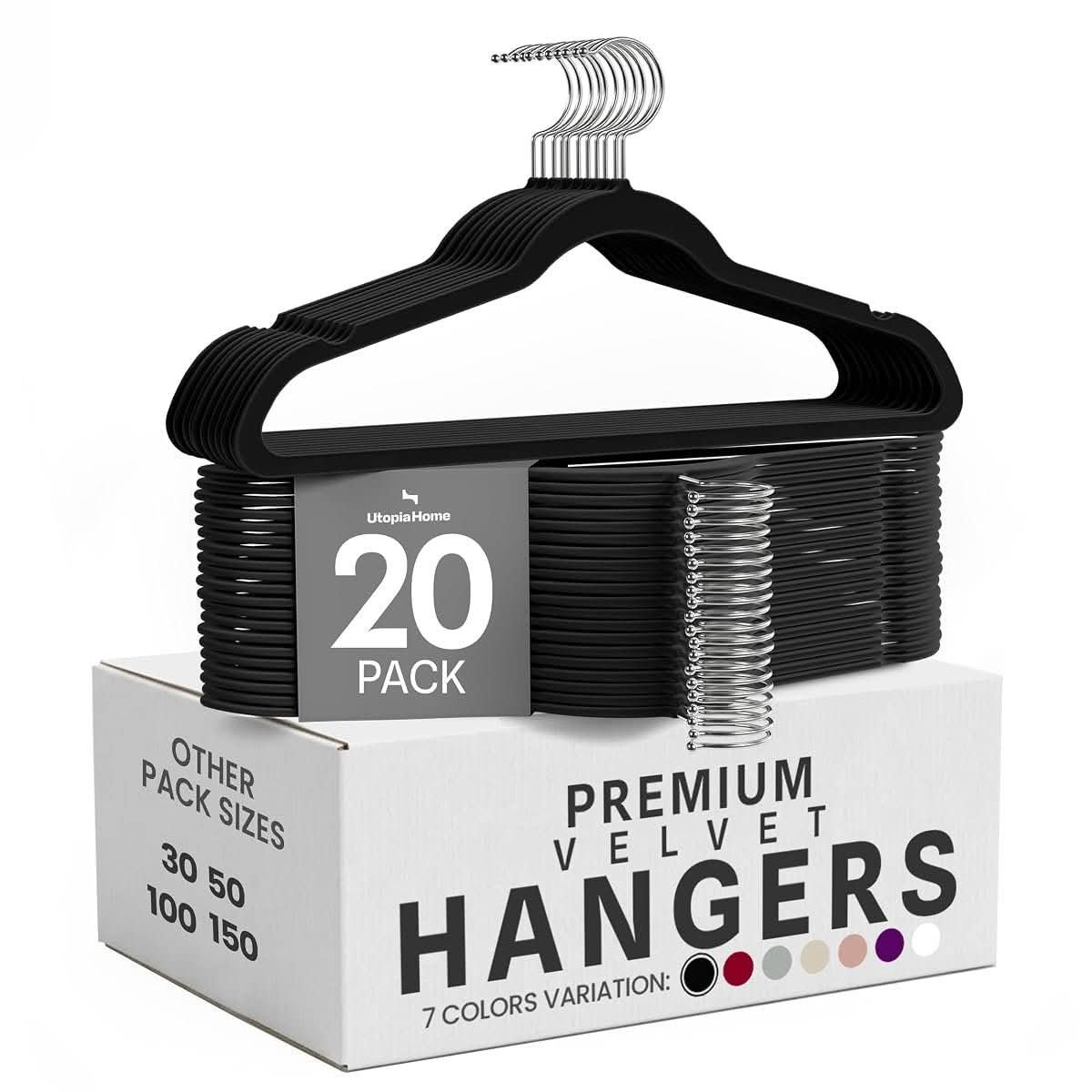 Utopia Home Velvet Hangers, 20 Pack