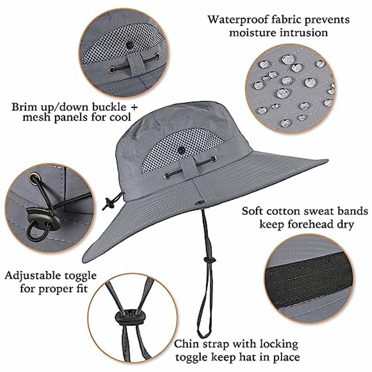 UPF50 Dual Solar Fan Bucket Hat