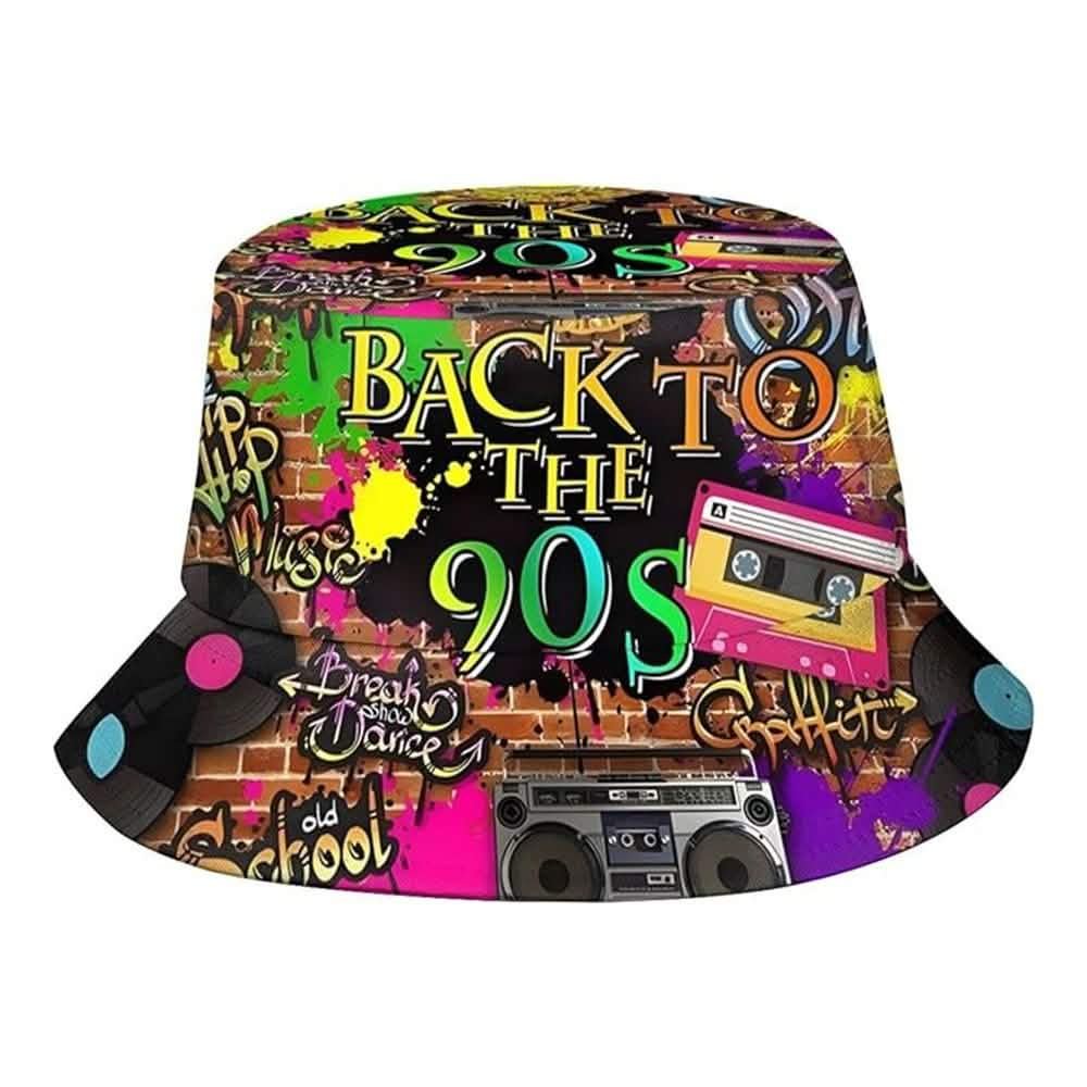Reversible Retro Print Bucket Hat