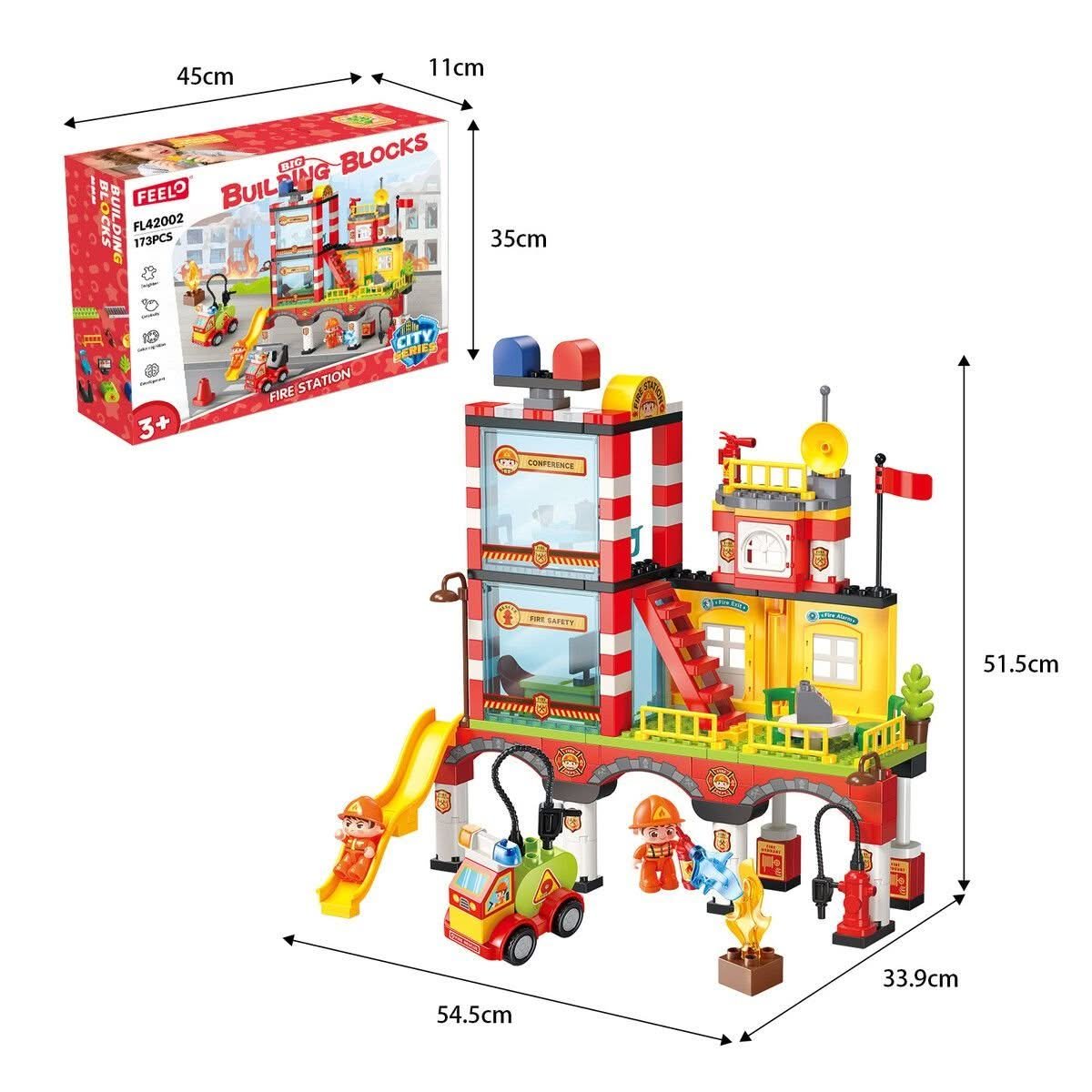 Fire Station Building Blocks Playset