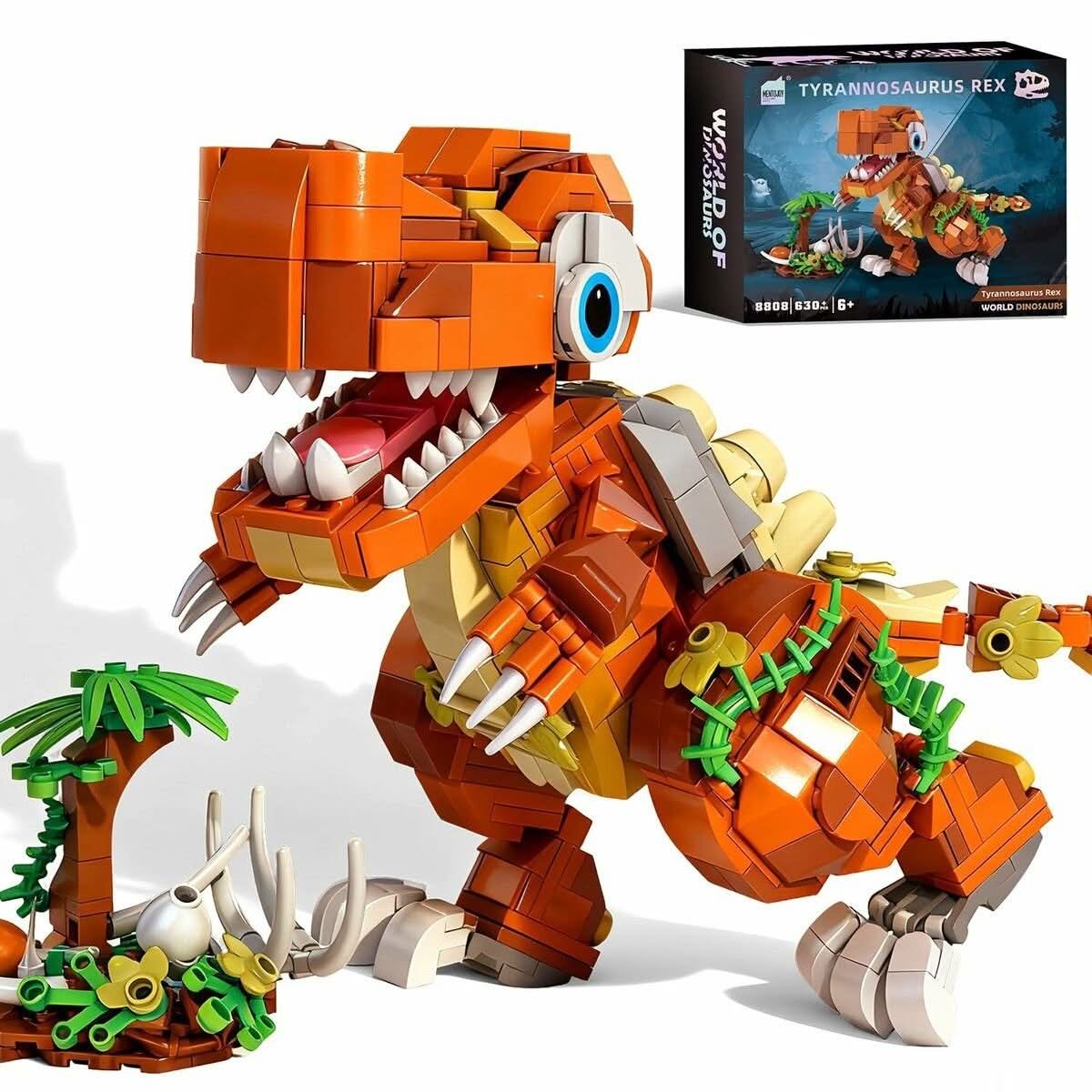 T-Rex Dinosaur Building Blocks Set, Poseable Model