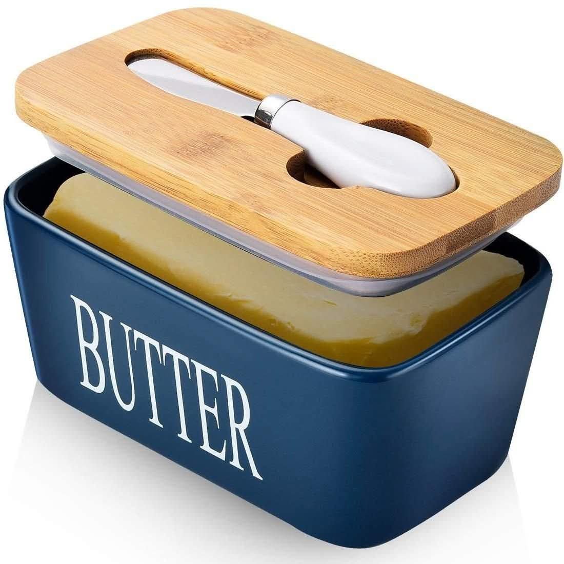 Premium Ceramic Butter Dish with Silicone Seal, Gift Edition