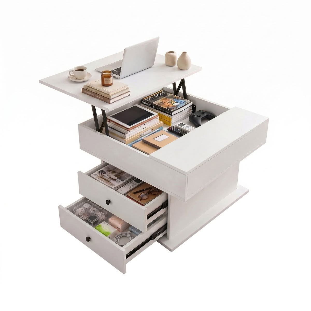 Artiss Lift-Top Coffee Table with Rotating Surface