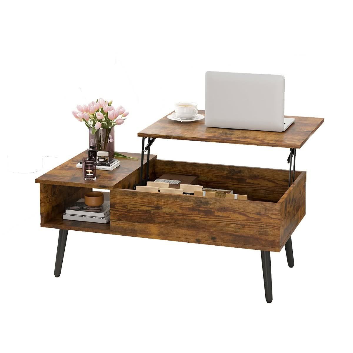 Lift-Top Coffee Table with Hidden Storage
