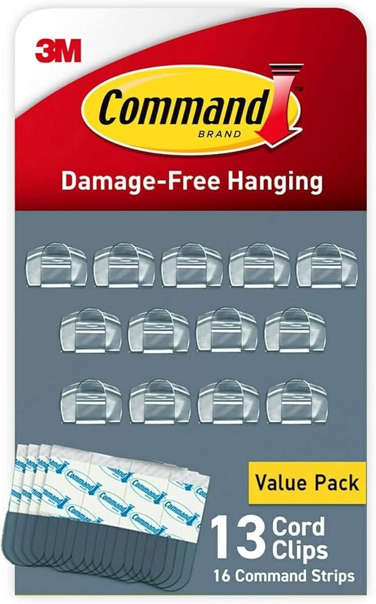 Command Clear Round Cord Clips 13 Pack