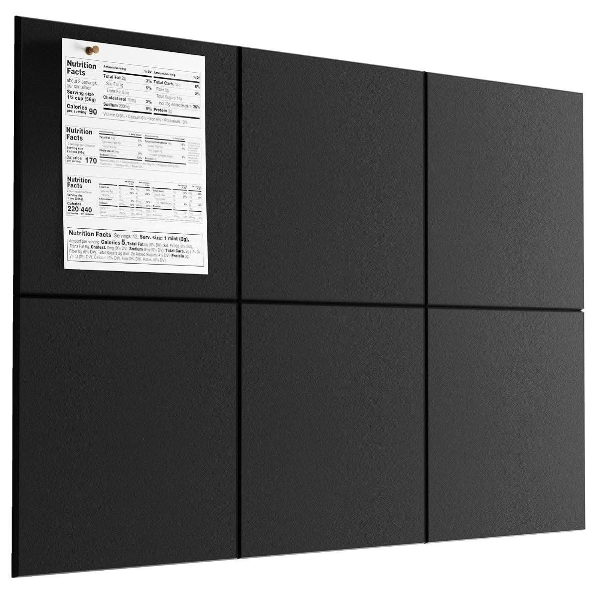 MaxGear Black Felt Bulletin Board 6 Pack