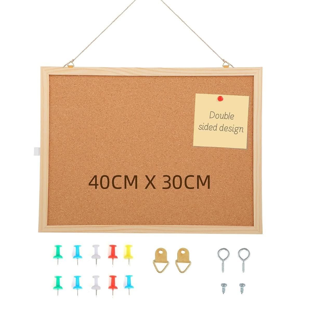 RMIVEGLIA Cork Notice Board with Wooden Frame