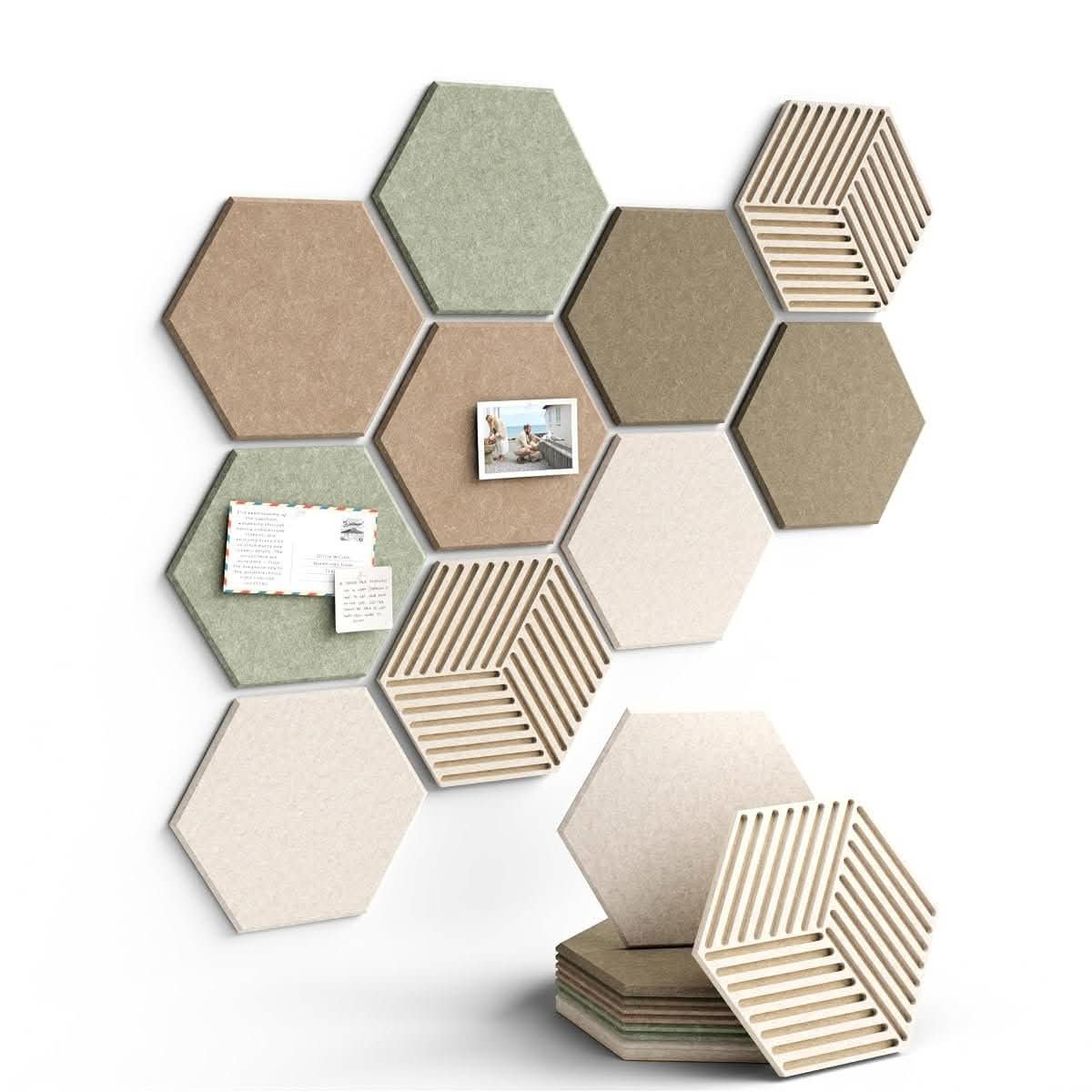 Hexagon Felt Bulletin Board Tiles 10 Pack