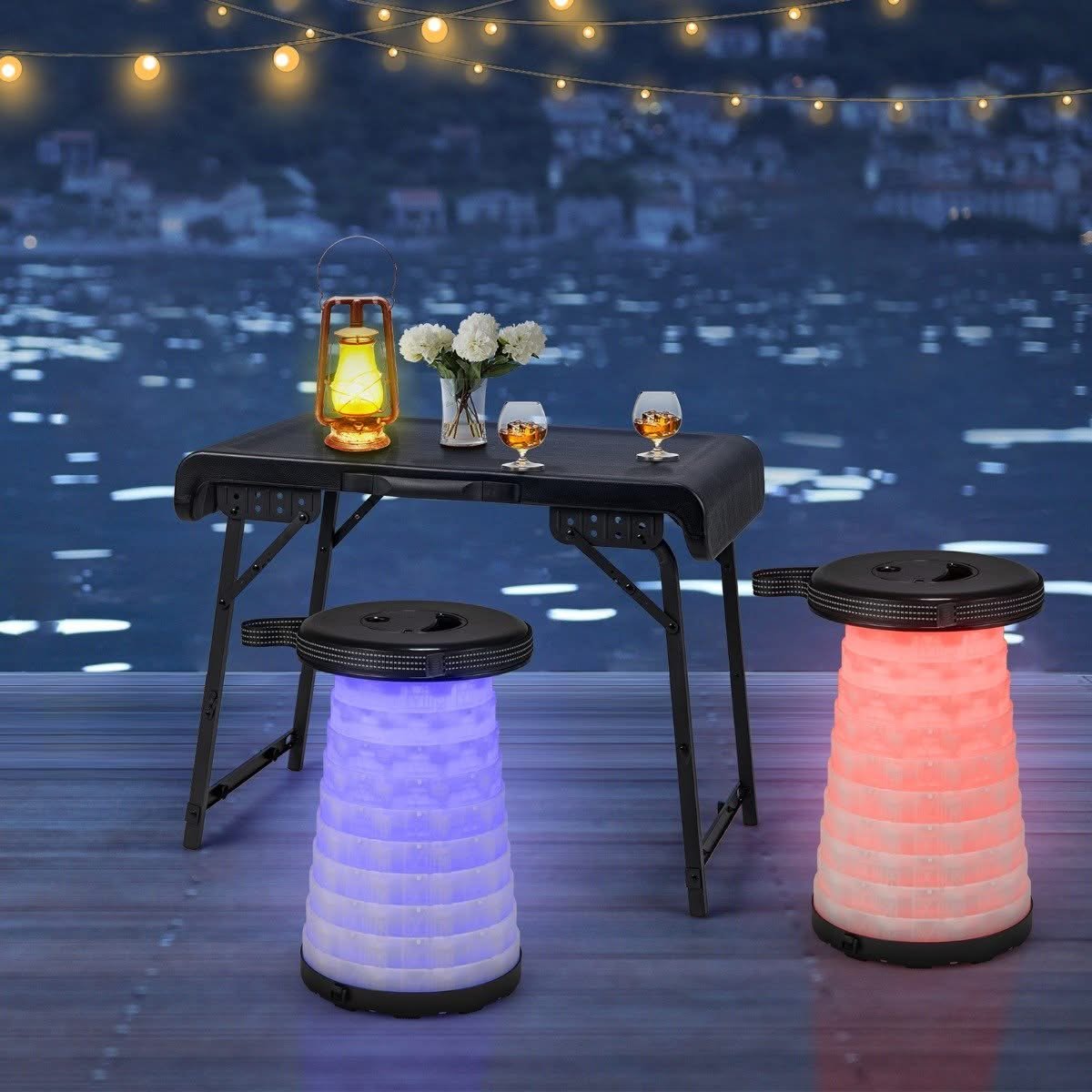 3-Piece LED Table and Stool Set