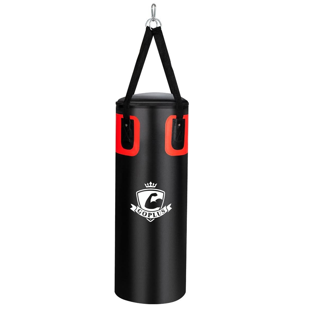Heavy hanging punching bag set with gloves and hand wraps